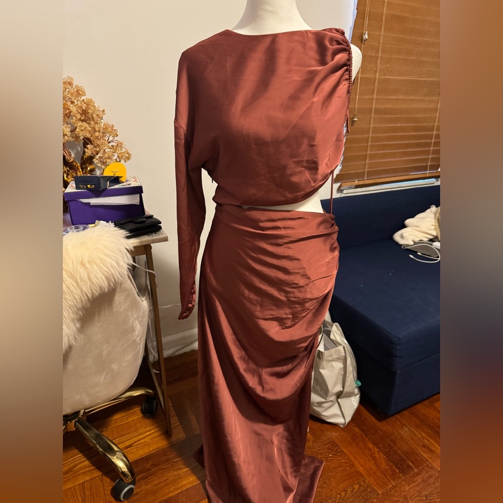 Misha Rust Satin Garment